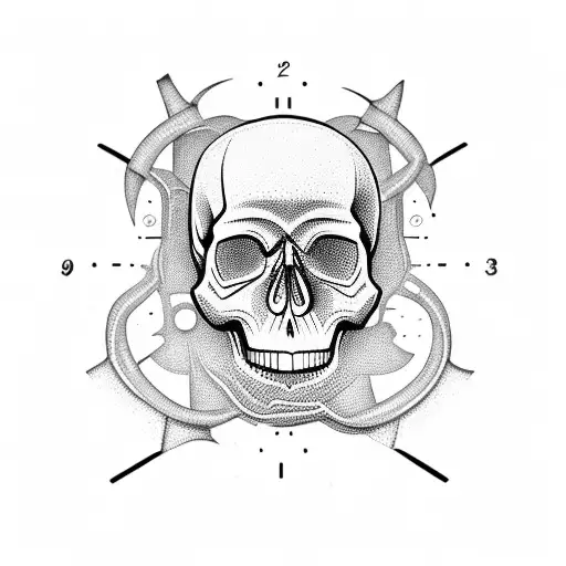 Skull And Clock