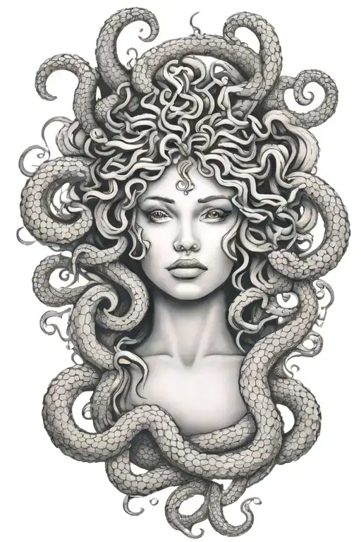 Medusa Head With Snakes Slithering