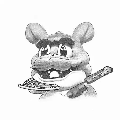 Mario Toad Eating Pizza And Finger Gunning