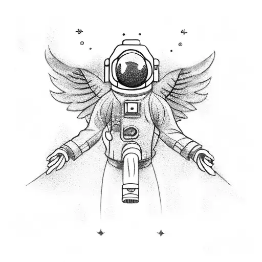 Astronaut With Wings And A Cigarette