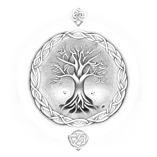 Celtic Tree Of Life With The Celtic Word For Love In It