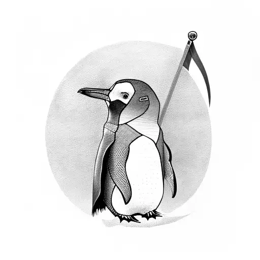 A Penguin Wearing A Linux Cape And Holding A Command Line Sword