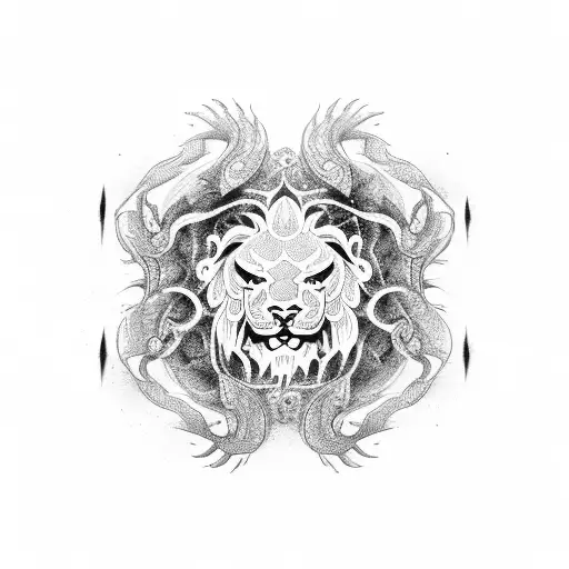 Yin And Yang Lion Scorpion