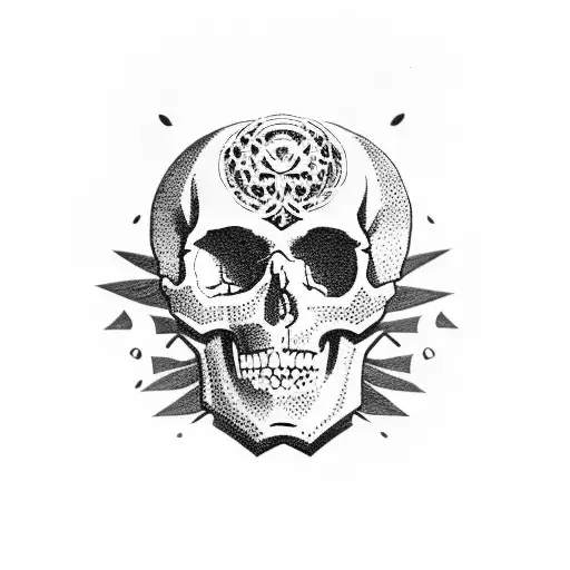 Skull And Gun And Money