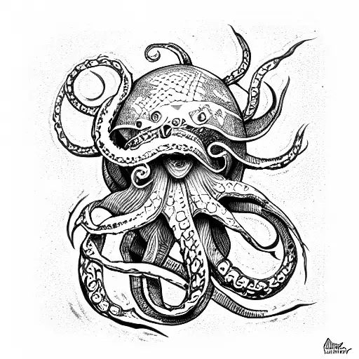 Kraken Wearing Helmet