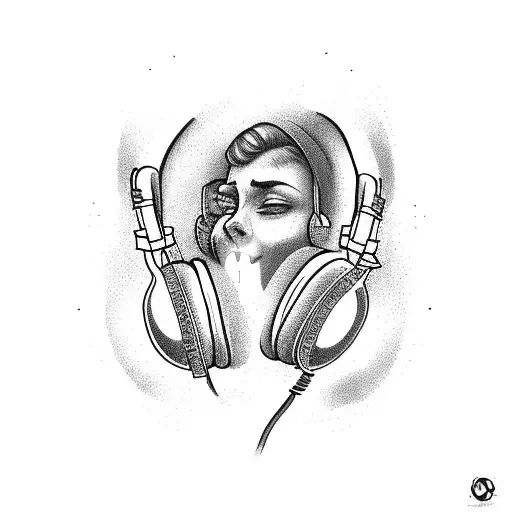 Cartoon With A Headphone Ripping The Body To Go Out