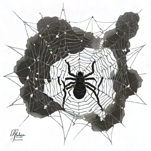 A Spider Weaving A Web With Delicate Lines Of Poetry Woven Into The Design