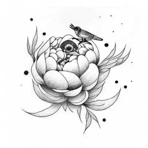 Moon Peony Bird