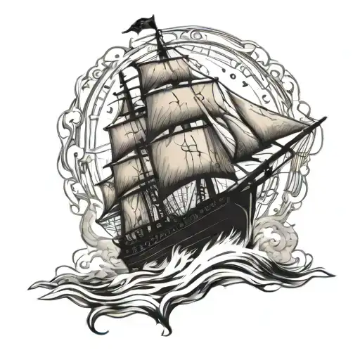 Burn The Ships Script And A Burning Ship Sailing