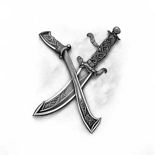 Sword With Viking Runes On The Blade