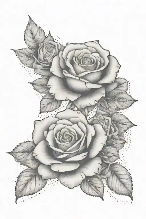 Three Beautiful Roses From Top To Bottom