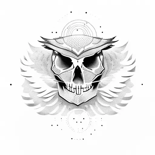 Skull Made Up Of Owl Silhouettes