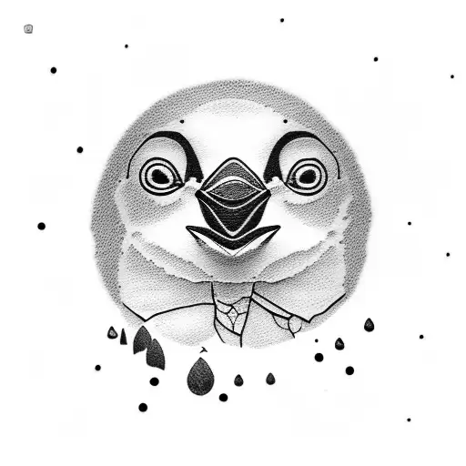 The Outline Of A Penguin Family