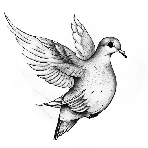 A Peaceful Dove Holding A Bass Guitar In Its Beak