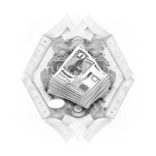 A Stack Of Money With A Computer Chip Design Inside