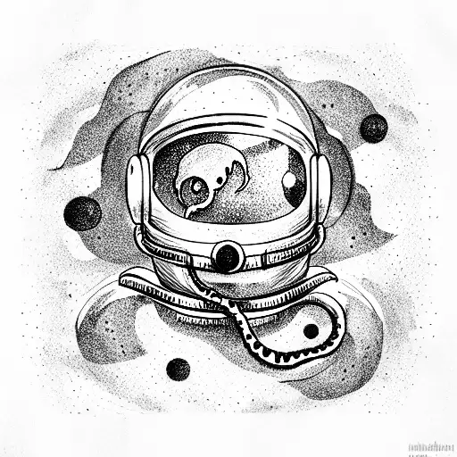 Kraken Wearing Astronaut Helmet