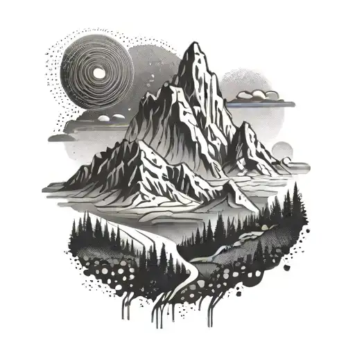 Abstract Mountain Landscape With A Winding Trail Representing Ultra Running And Hiking