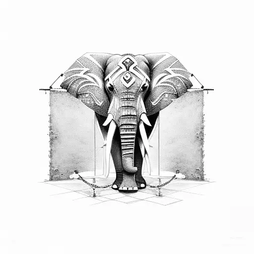 Elephant With Chains And Shades