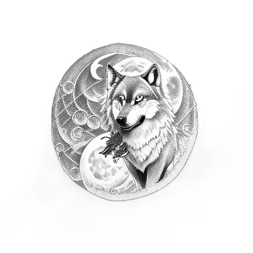 A Wolf Devouring A Full Moon