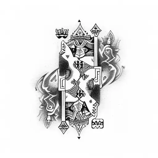 Flaming Royal Flush Playing Card