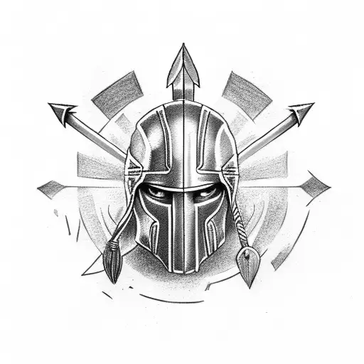 Spartan Head With Arrow
