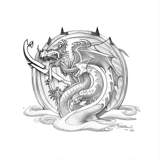 A Fierce Dragon Battling A Knight In A Medieval Video Game