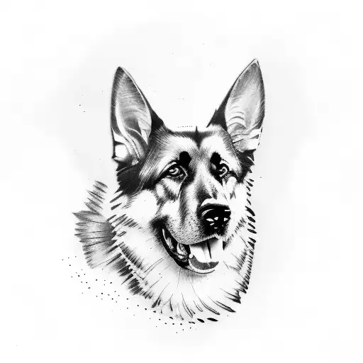 German Shepherd Dog Tattoo Named Luka