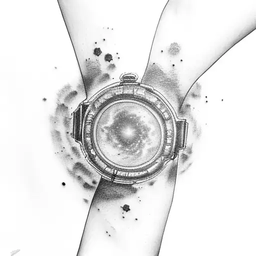 Galaxy On Wrist Turns Into A City With A Girl Spray Painting