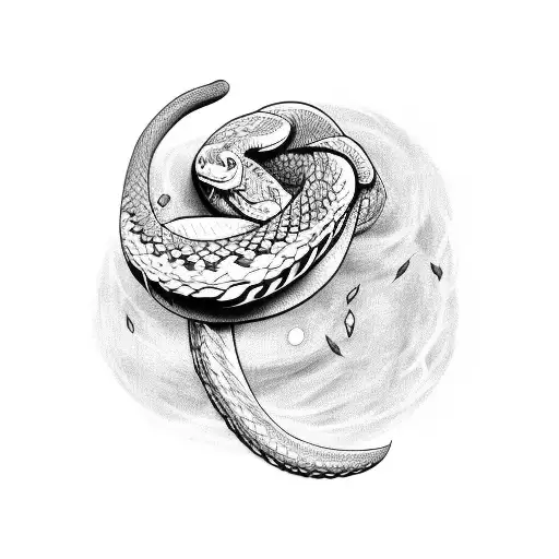 Thigh Tattoo Of Aggressive Snake