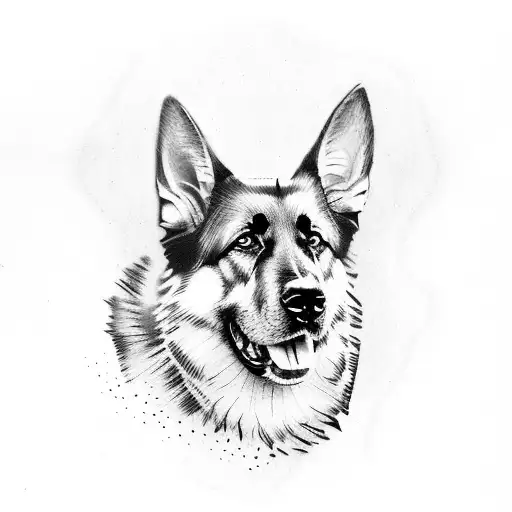 German Shepherd Dog Tattoo Named Luka