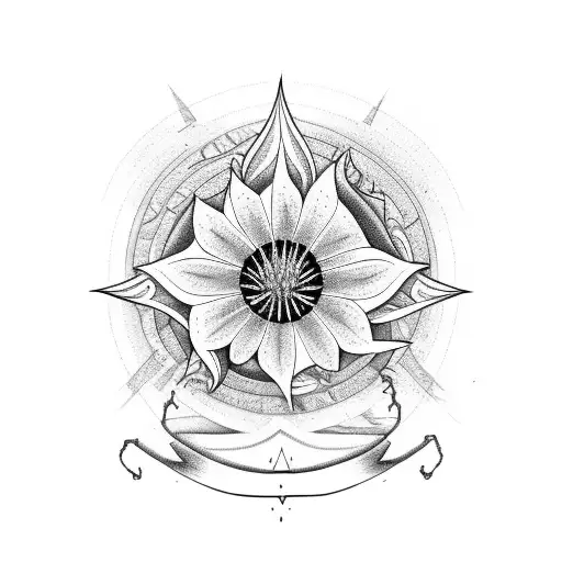 Aster And Morning Glory Flower With The Year Of The Rat Zodiac