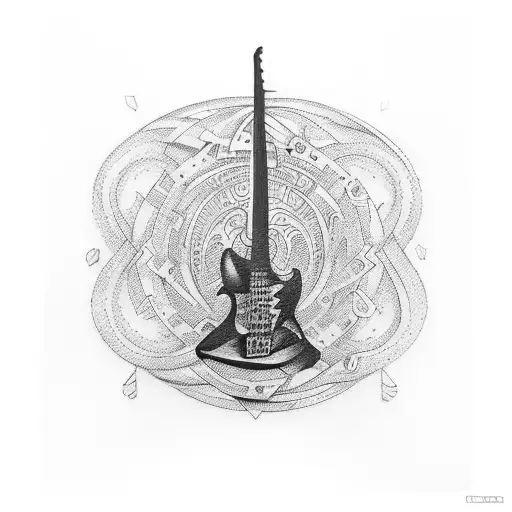 A Tattoo Design That Symbolizes The Balance Between Music And Social Service