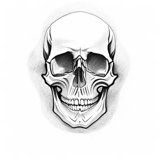 Skull Made With Qoutes At Outline