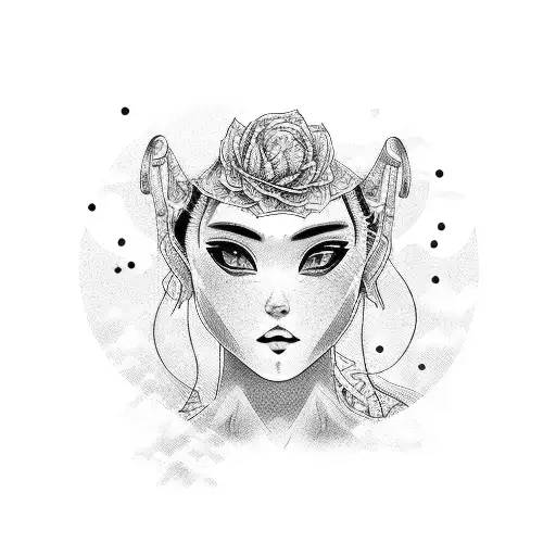 A Dotwork Illustration Of A Woman Drifting In A Japanese Sports Car