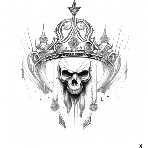 Bleeding X With A Crown On Top