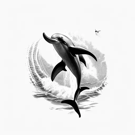 Dolphin Jumping Out Of Ocean