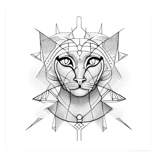 Abstract Geometric Representation Of The Egyptian Goddess Bastet