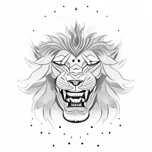An Evil Lion With Glowing Red Eyes And A Menacing Grin