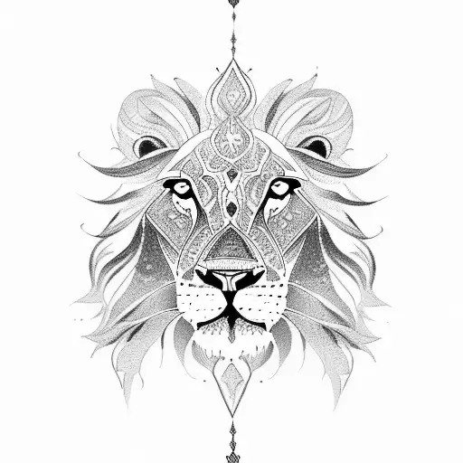 Persian Inspired Tattoo Of A Lion Silhouette