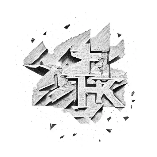 Broken Brick Wall With Grafitti Letters