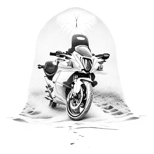 Beach With Motorbike And Love