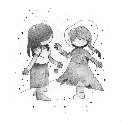 Abstract Representation Of 2 Children With Mom And Dad