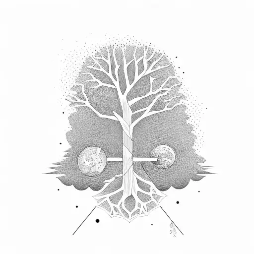 A Tree Inside A Triangle Grows From The Earth