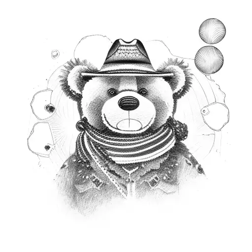 Teddy Bear With Cowboy Hat And Scarf