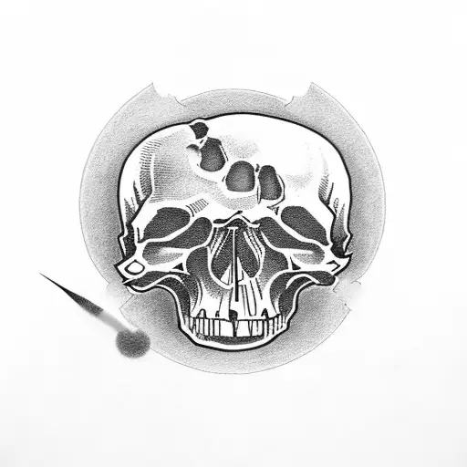Skull With Number 8 Ball