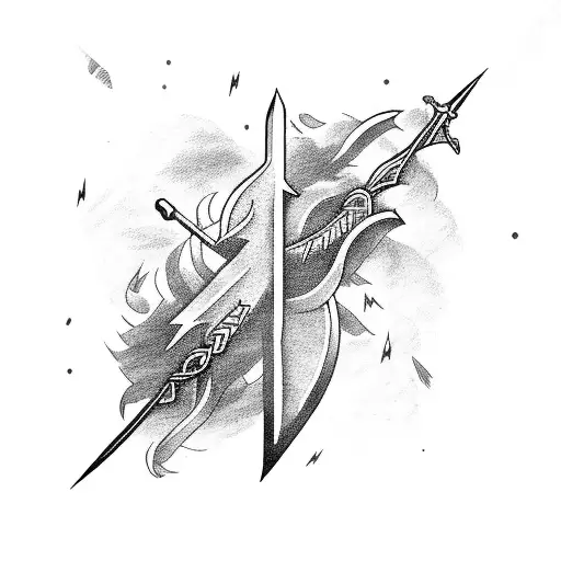 Lightning Behind Sword