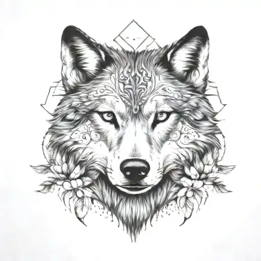 Fierce Wolf And Nature Inspired