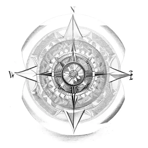 A Compass With A Yin Yang Design As The Central Dial