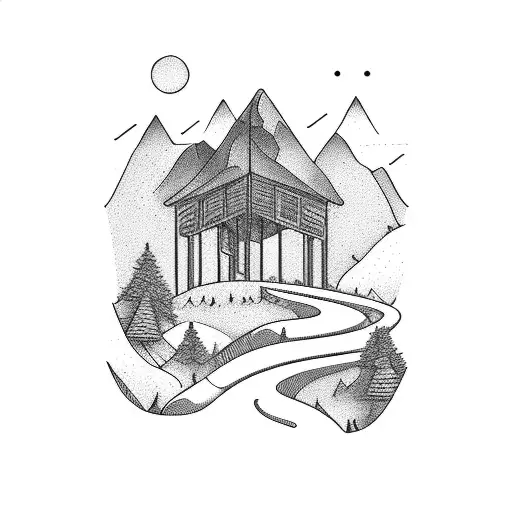 A Piano Keyboard Winding Its Way Up A Mountain Path