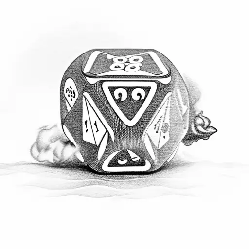 A Dice Rolling On A Poker Table With Smoke Rising From It